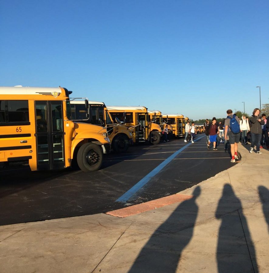 Bus safety is a primary concern for the new traffic regulations around the district. Photo by Kayleigh Lambert. 