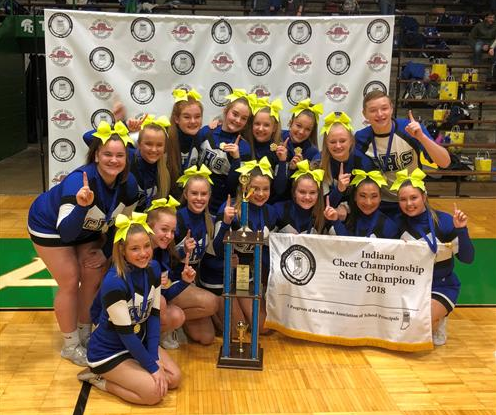 Carrolls competitive cheer team who won first at state last year. Photo from Carrolls school website.