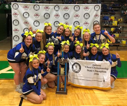 Carroll's competitive cheer team who won first at state last year. Photo from Carroll's school website.