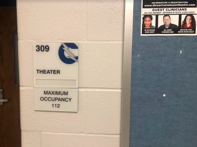 In the choir hallway, the Theater sign has yet to have Mrs. Grillos name on it.