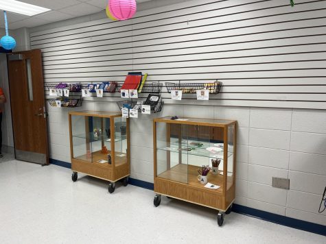 An array of items available for purchase at the Charger Corner school store. Photo by Hanna Fox.