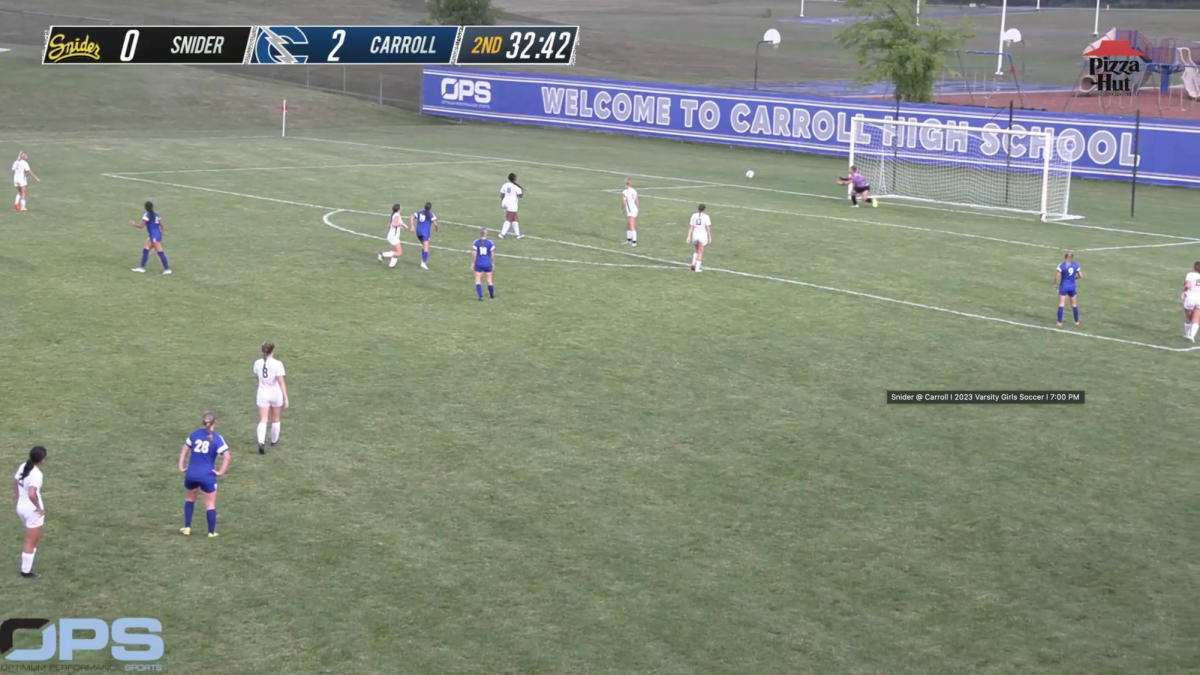 Carroll Soccer playing Snider at Home.   Photo from Charger Sports Network
