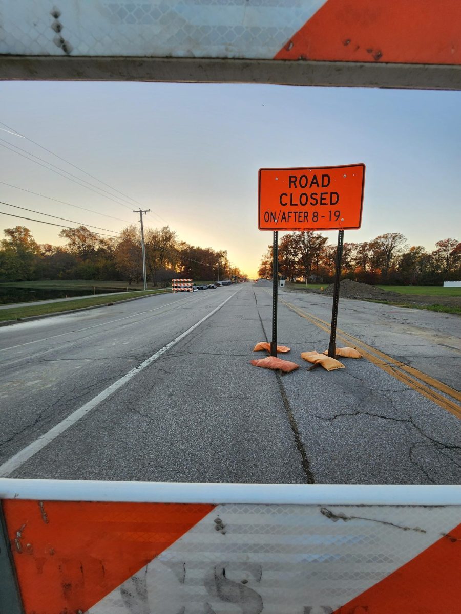 0.6x picture of construction sign showing that the road has been unusable for drivers and pedestrians for almost 3 months.